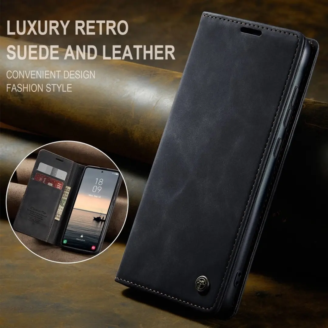 Caseme Hoesje Samsung Galaxy S23 FE - 2 Pasjes - Zwart
