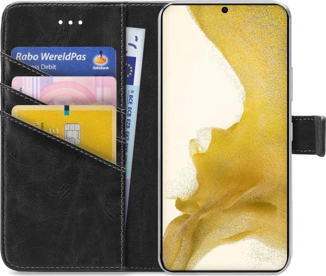 My Style MSFWLT1331 Telefoonhoesje Samsung Galaxy S22 - 3 Pasjeshouder - Zwart