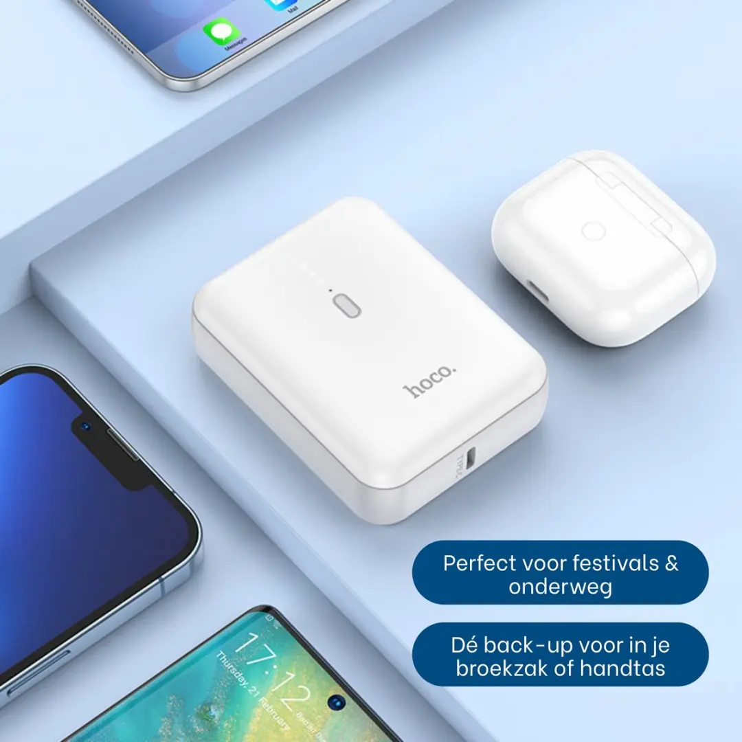 Hoco J96W Mini Powerbank 5000mAh - Wit