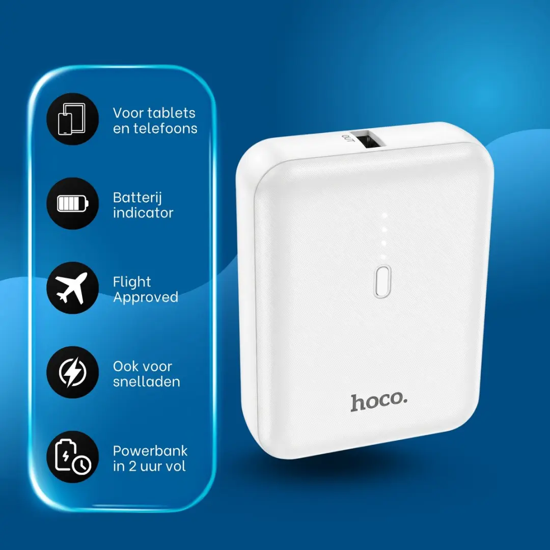 Hoco J96W Mini Powerbank 5000mAh - Wit