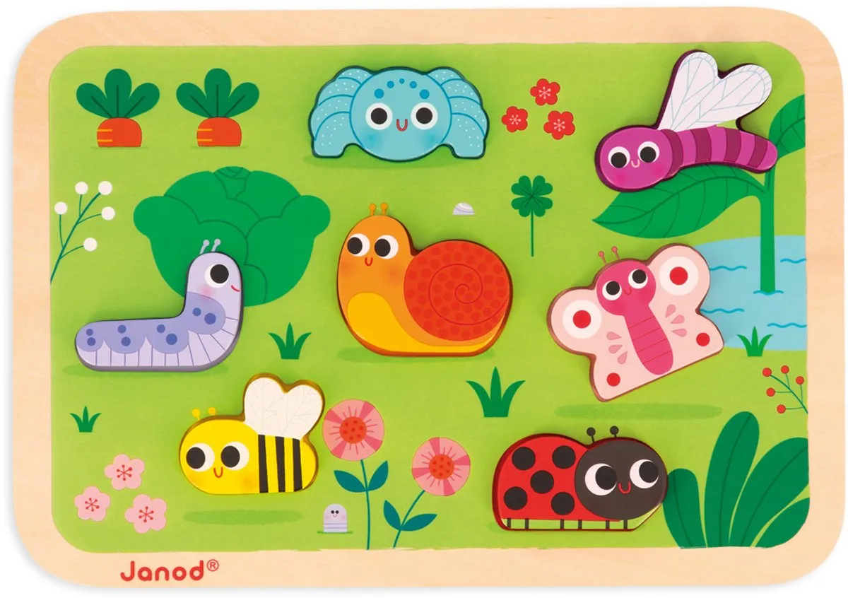 Janod Chunky Puzzel De Tuin 7-delig - 1,5cm dik