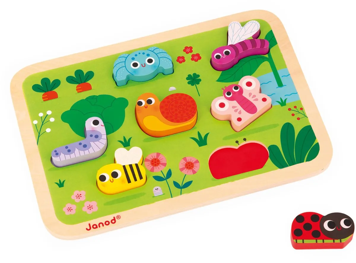 Janod Chunky Puzzel De Tuin 7-delig - 1,5cm dik