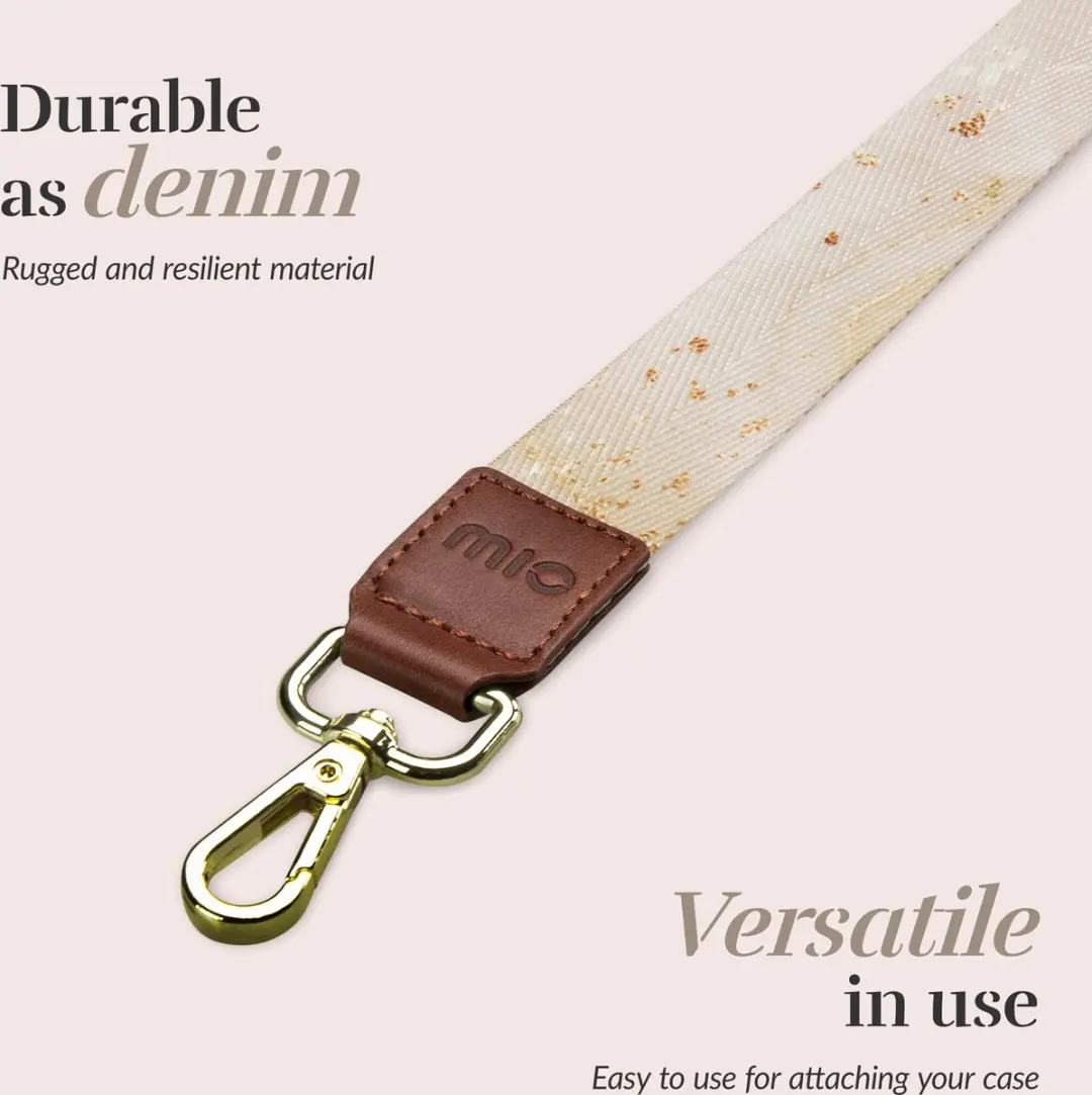 Mobilize Mio Nylon Universeel Telefoonkoord Verstelbaar - Goud Marble - afbeelding 6 van 6