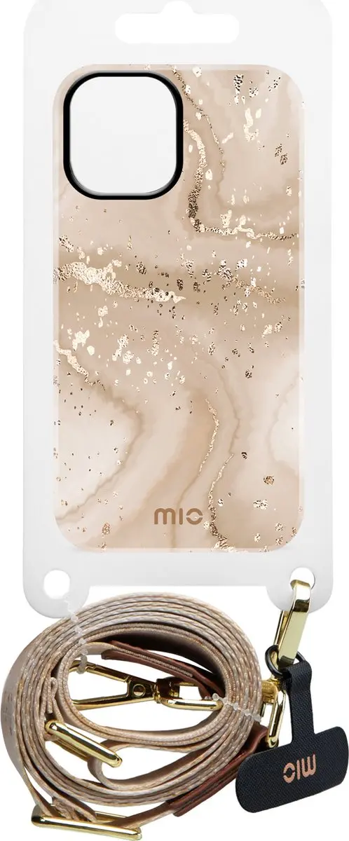 Mobilize Mio Nylon Universeel Telefoonkoord Verstelbaar - Goud Marble