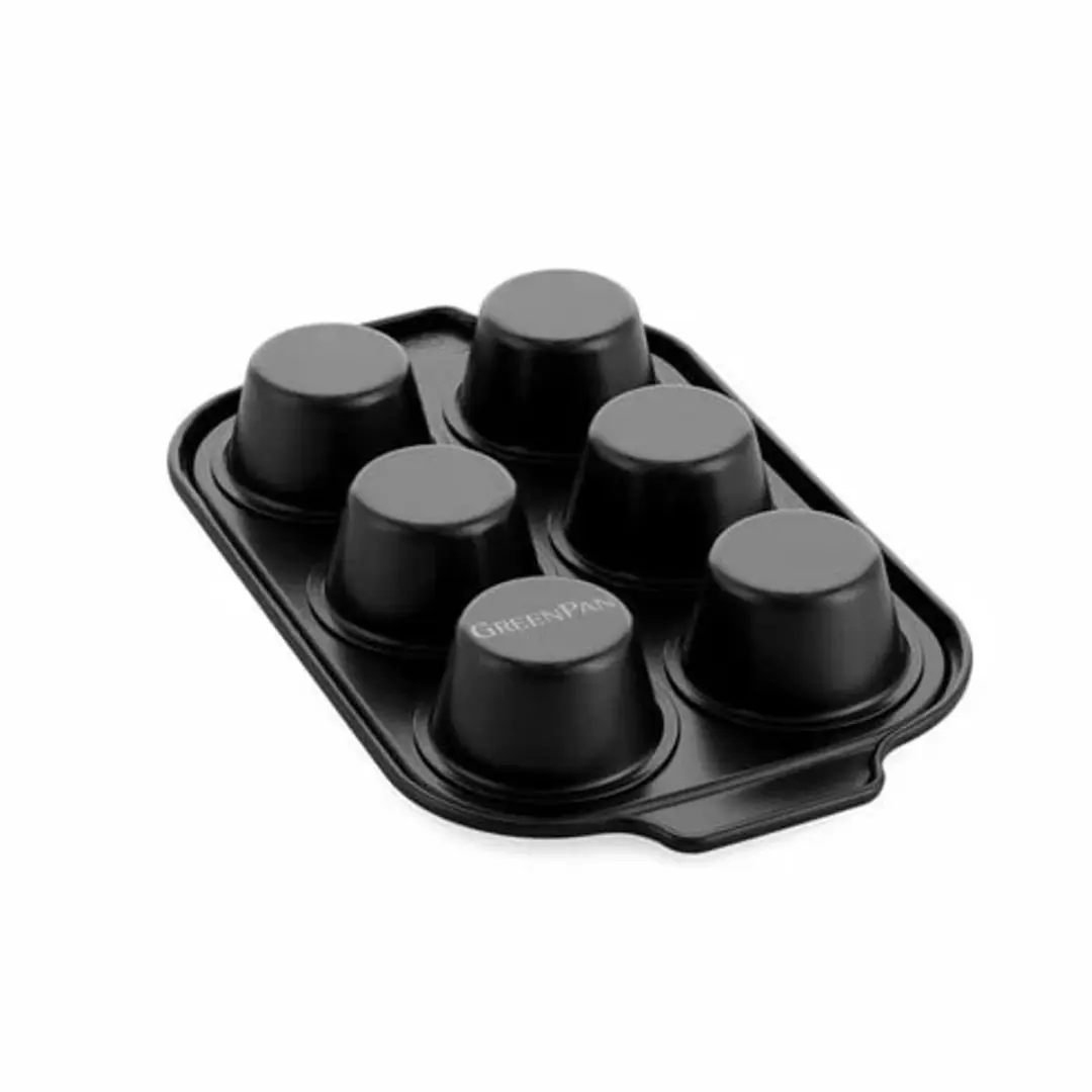 GreenPan Bistro Muffinvorm 6 Stuks - Zwart