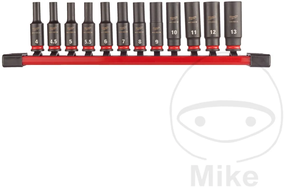 Milwaukee ShockWave Krachtdoppenset 1/4" 12-delig - 4932480453 - Rood/Zwart