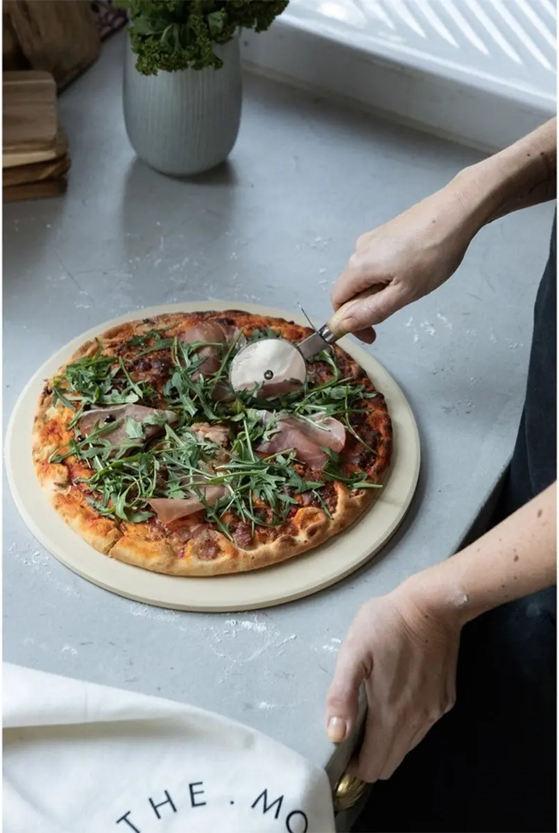 Senza Woody Pizzasnijder - Rubberhout/Metal - Zwart