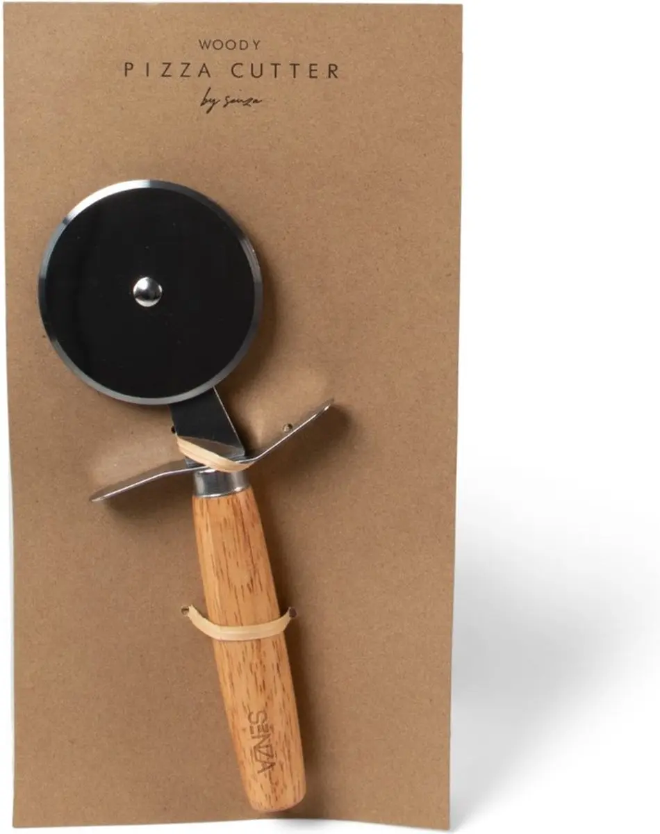 Senza Woody Pizzasnijder - Rubberhout/Metal - Zwart