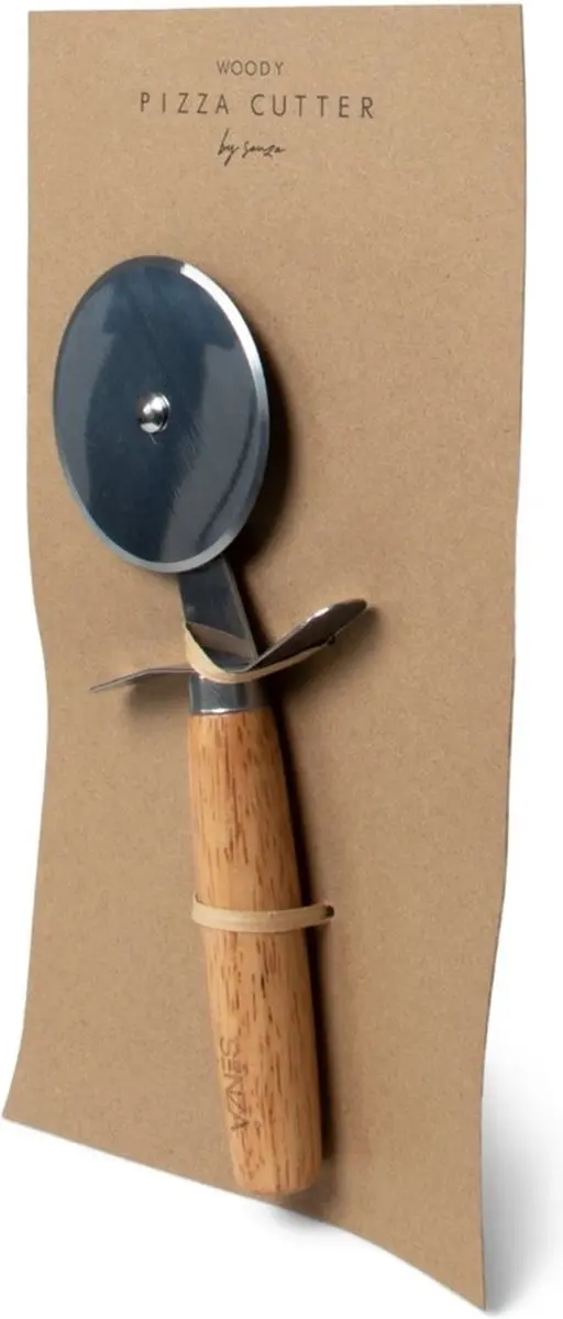 Senza Woody Pizzasnijder - Rubberhout/Metal - Zwart