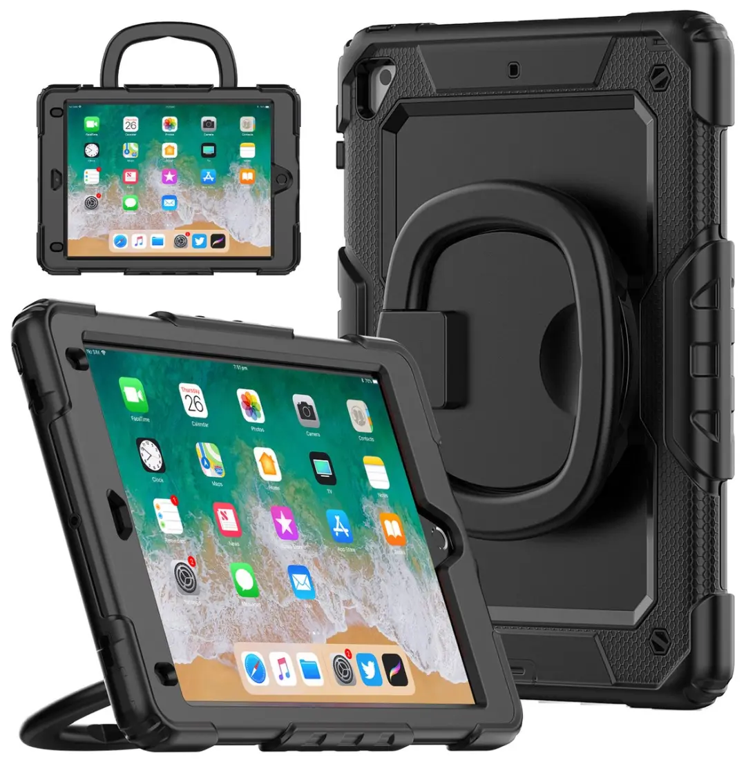 Mobilize iPad 5 9.7 (2017) Tablethoes - Hardcase + Schouderband - Zwart