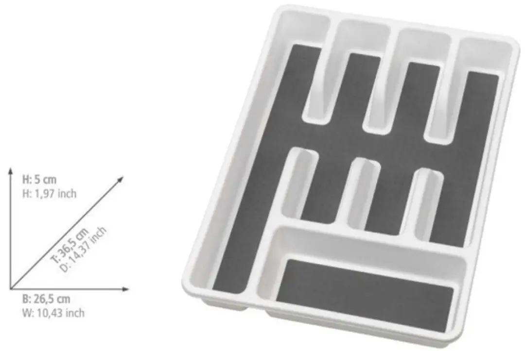 Wenko Anti-slip Bestekbak 54788100 - 7 Vakken - 26,5x36,5cm - afbeelding 6 van 6