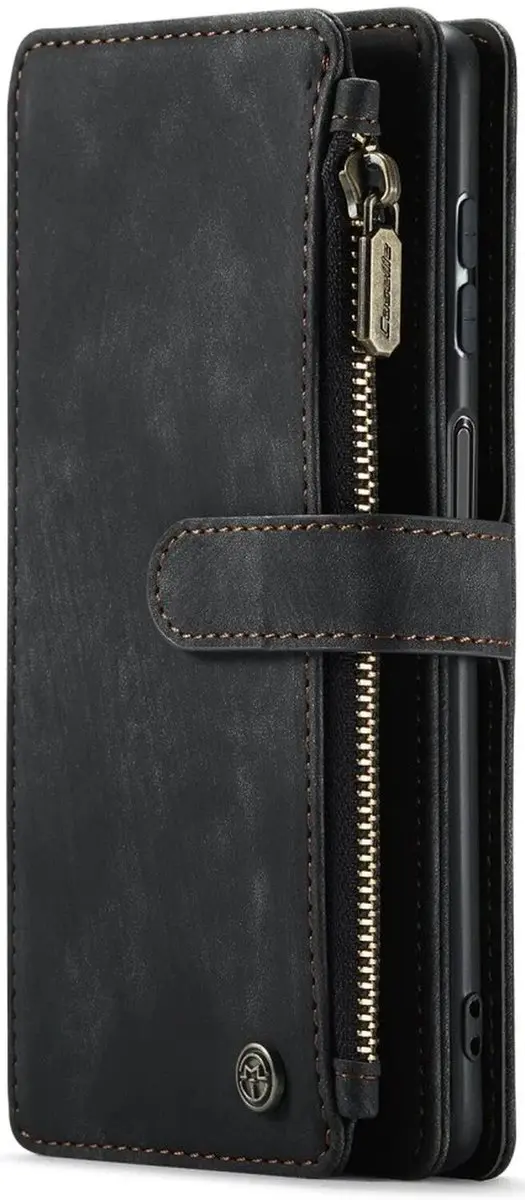 Caseme C30 Hoesje Samsung Galaxy A12 - Wallet Zipper - Zwart