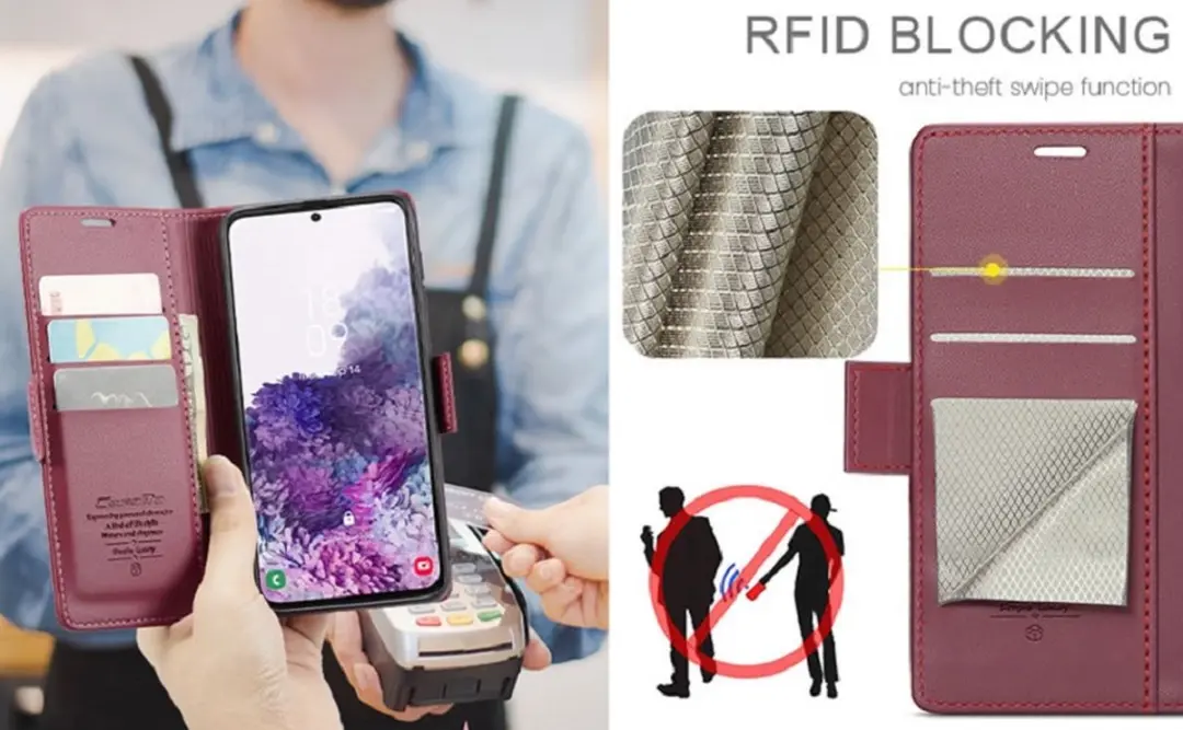 Caseme Wallet Case Samsung Galaxy S23 - Rood - RFID Bescherming