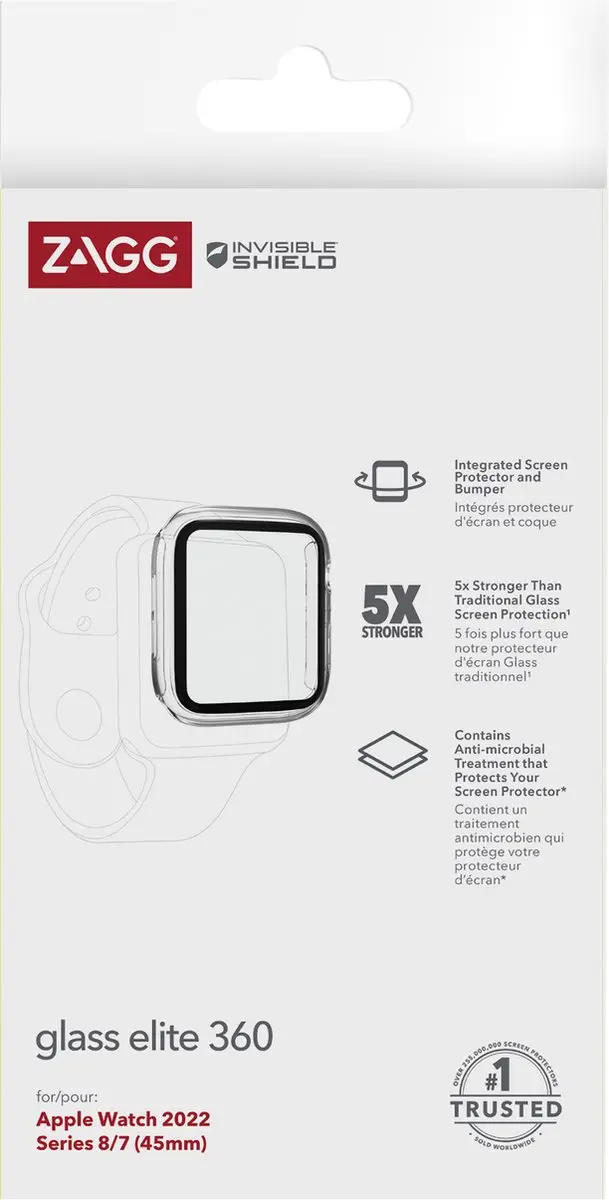 ZAGG InvisibleShield Glass Apple Watch 45mm - 1 Stuk