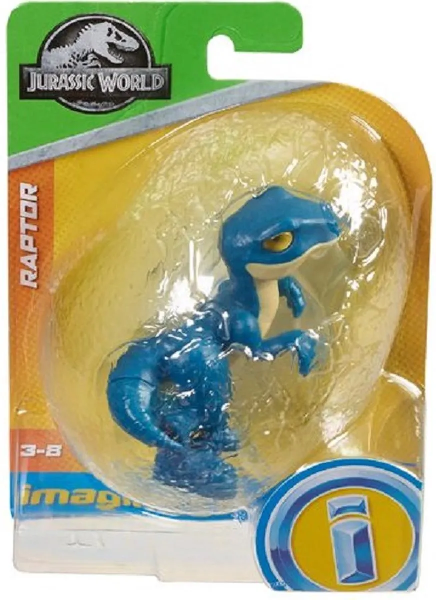 Fisher Price Jurassic World Raptor Mini Dinosaurus - Blauw