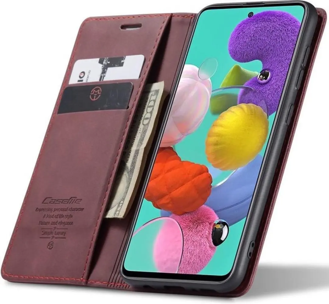 Caseme Book Case Samsung Galaxy A51 - Bordeaux - 2 Pasjes
