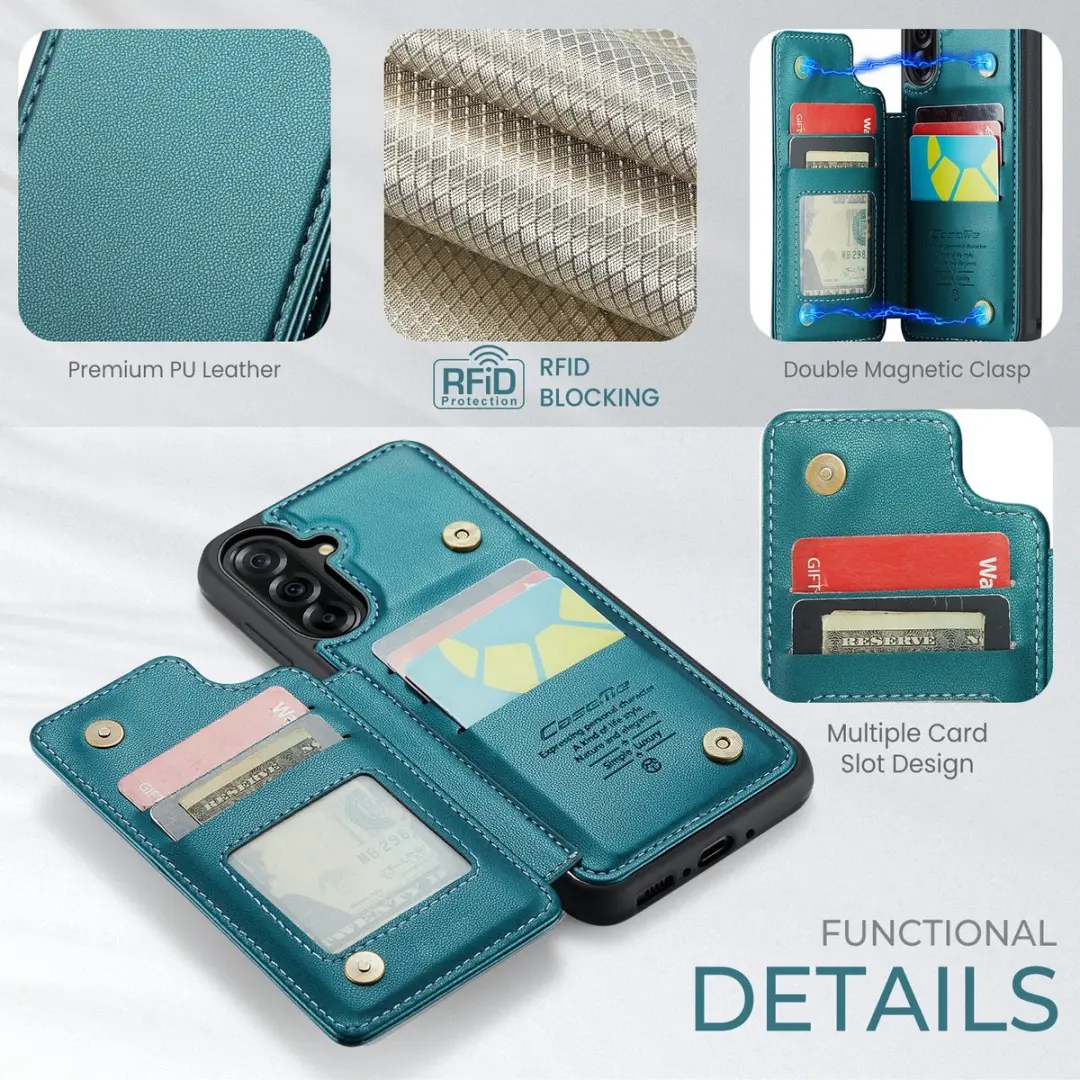 Caseme C22 Hoesje Samsung Galaxy A17 - Groen - 5 Pasjes