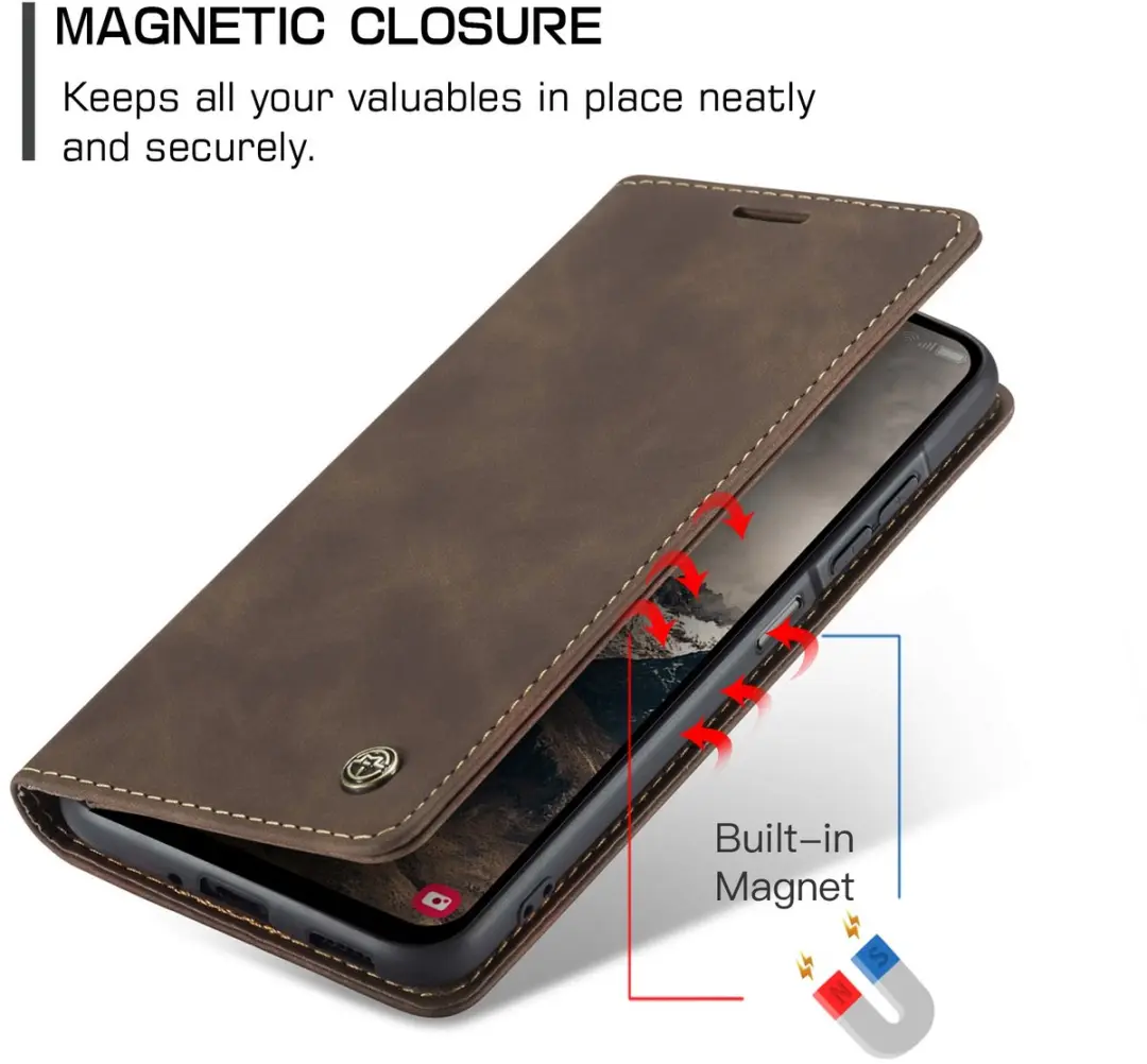 Caseme 013 Book Case Hoesje Samsung Galaxy A57 - Donkerbruin