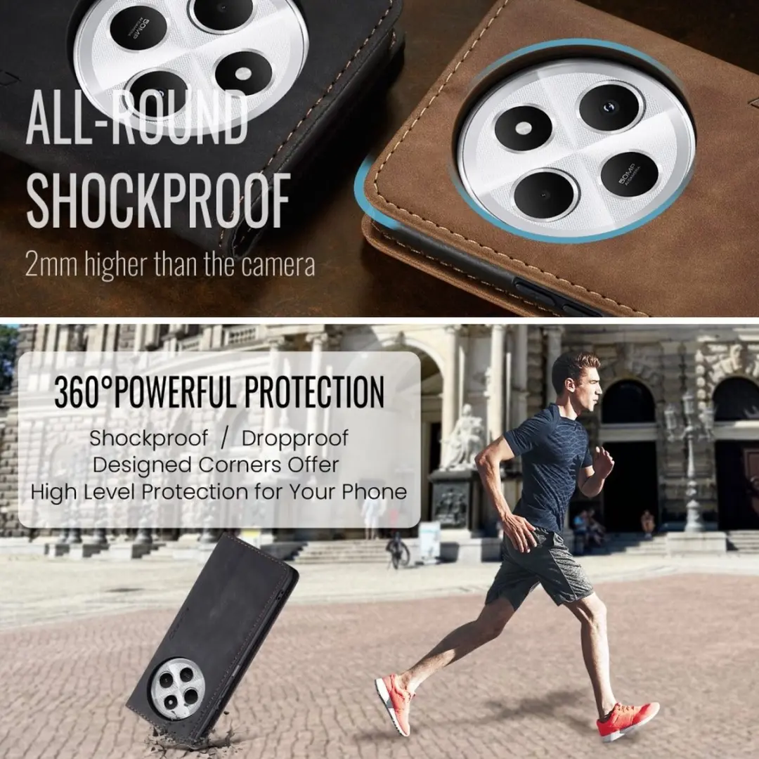 Caseme Hoesje Xiaomi Redmi 14C 013 Book Case - 2 Pasjes - Zwart