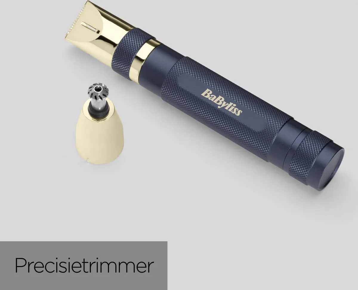 Babyliss Super-X Metal Series E112E Neus-Oor-Wenkbrauwtrimmer - Blauw/Goud