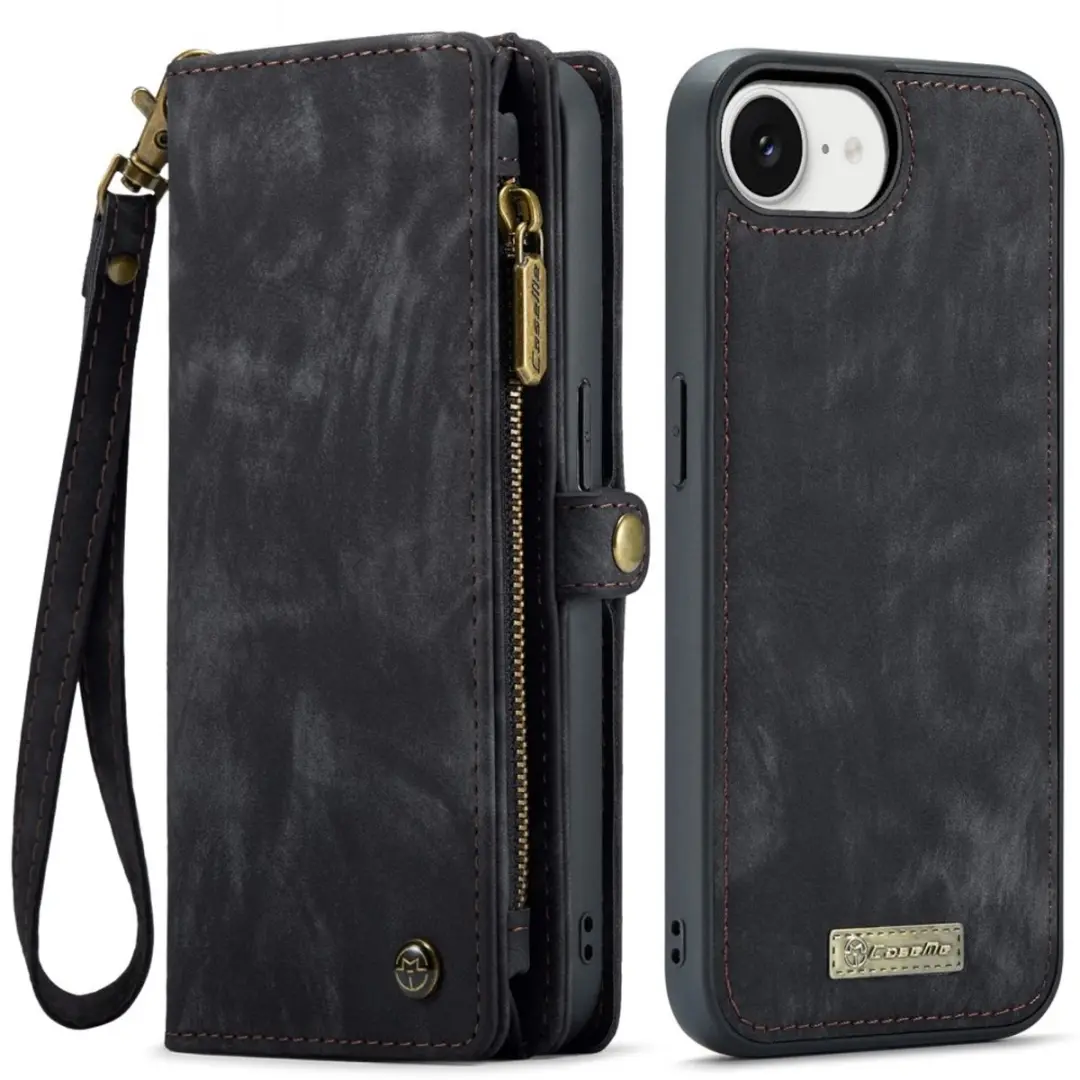 CaseMe 008 iPhone Hoesje - Book Case & Portemonnee 8 Pasjes - Zwart