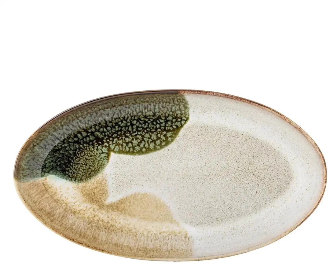 Bloomingville Jules Serveerschaal Aardewerk - 33cm - Groen