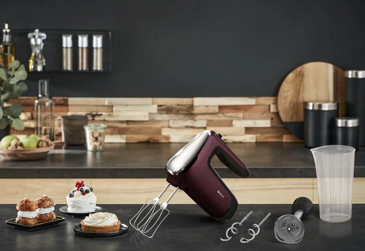 Tefal Powermix Silence HT6525 Handmixer - 600W - Rood - afbeelding 6 van 6