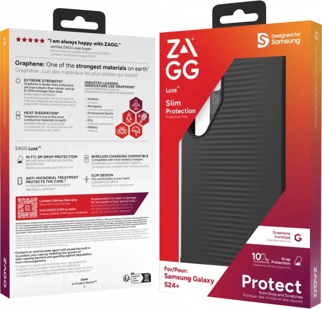 ZAGG Luxe Samsung Galaxy S24 Plus Hoesje 3M Valbescherming - Zwart