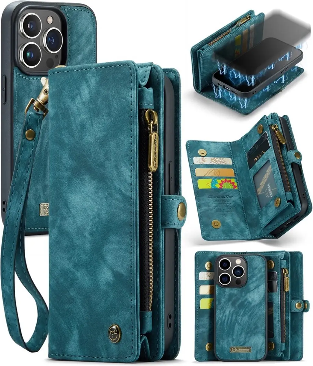 Caseme Vintage 2-in-1 Portemonnee Hoes iPhone 15 Pro