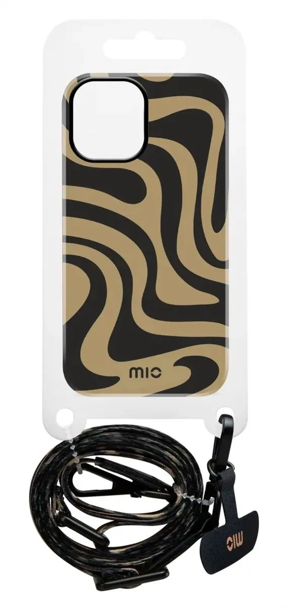 Mobilize Mio Nylon Universeel Telefoonkoord Verstelbaar - Swirl - Zwart/Bruin