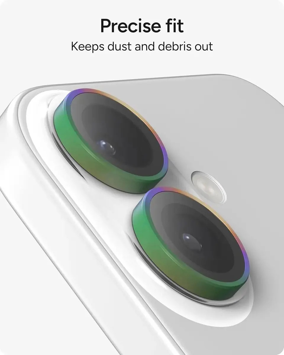 ZAGG Glass Elite Camera Rings iPhone 16/16 Plus/17 - Tempered Glass - Chrome - afbeelding 6 van 6