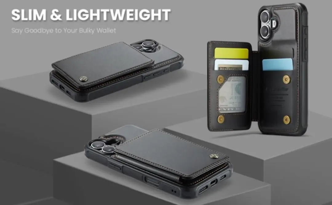 Caseme Portemonnee Backcover iPhone 17 - Anti-RFID - 4 Pasjes - Zwart