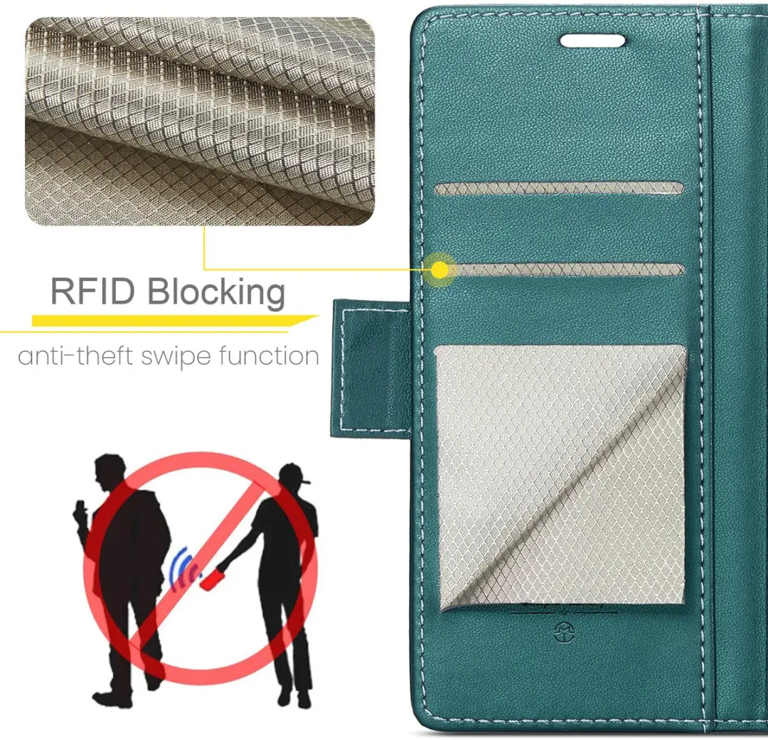 Caseme Wallet Case Groen voor Samsung Galaxy A37 - RFID & Magneetsluiting