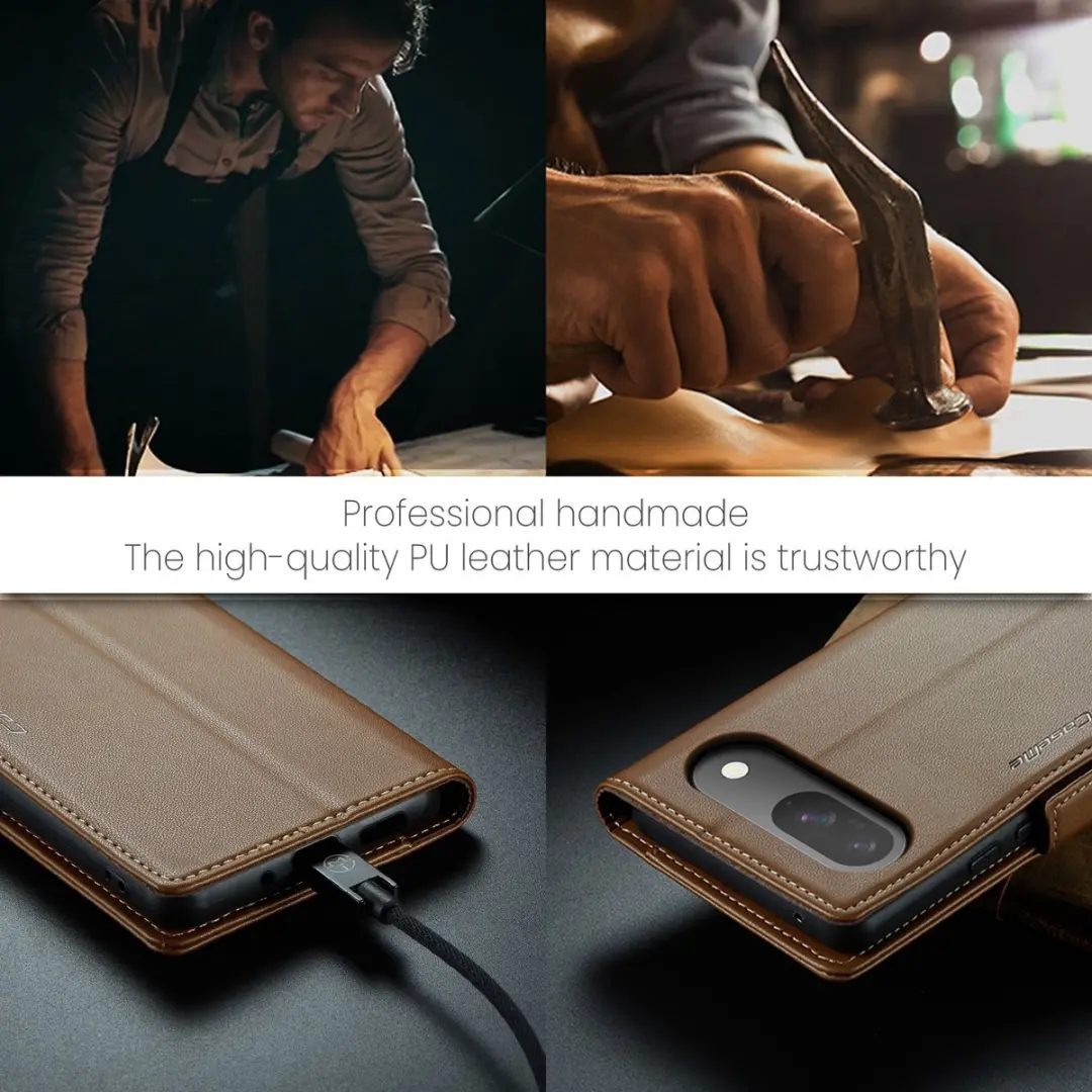 CaseMe 023 Wallet Book Hoesje - Google Pixel 10/10 Pro - 3 Pasjes - Bruin
