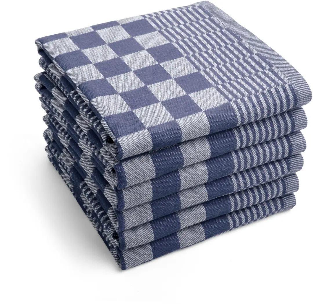 BYRKLUND Theedoek Clean & Tidy Blauw - 12 Stuks 100% Katoen 50x70cm