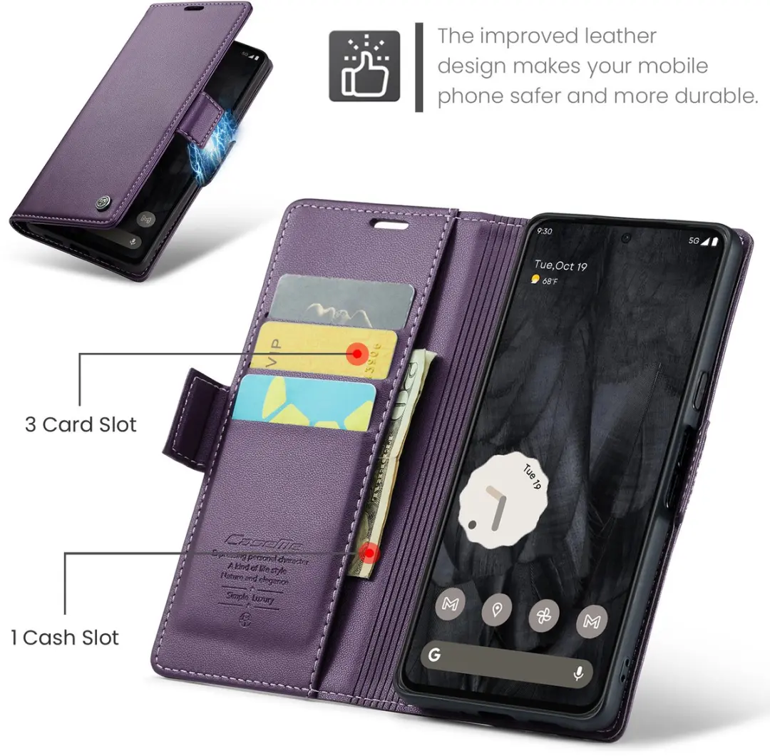 Caseme Wallet Case Google Pixel 8 - Paars