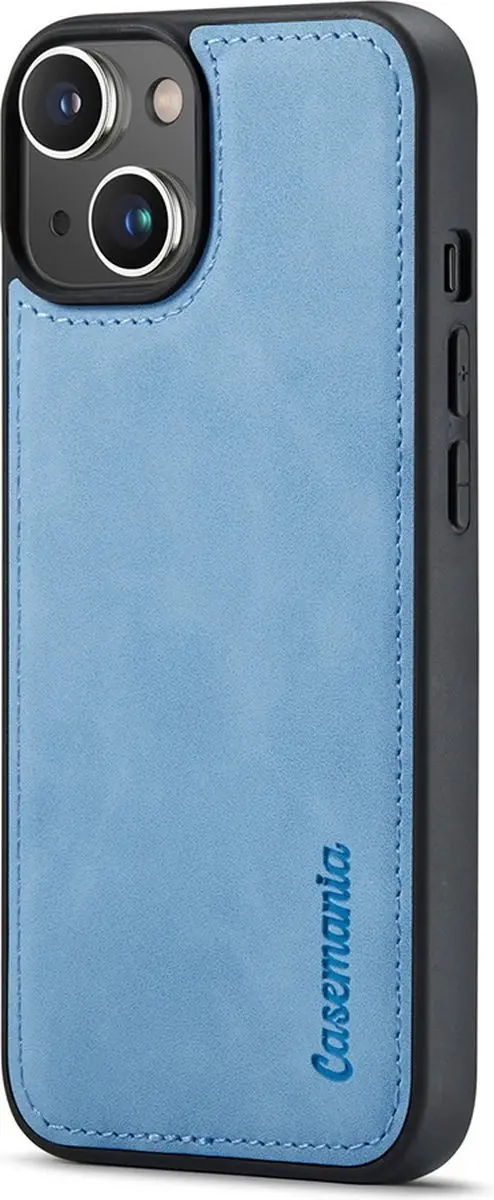 Caseme Bookcase Hoesje iPhone 15 Plus - Lichtblauw - 2-in-1 Magnetisch
