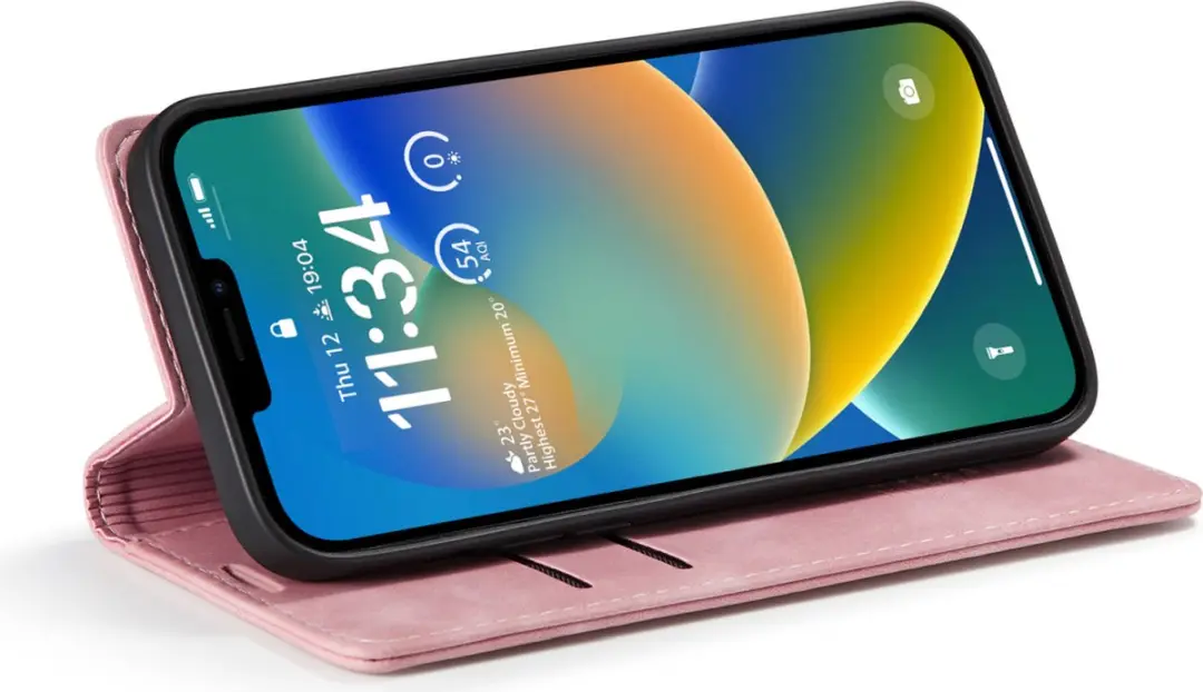 Caseme Retro Wallet Case CSM-39246 - iPhone 15 Plus - 2 Pasjes - Roze