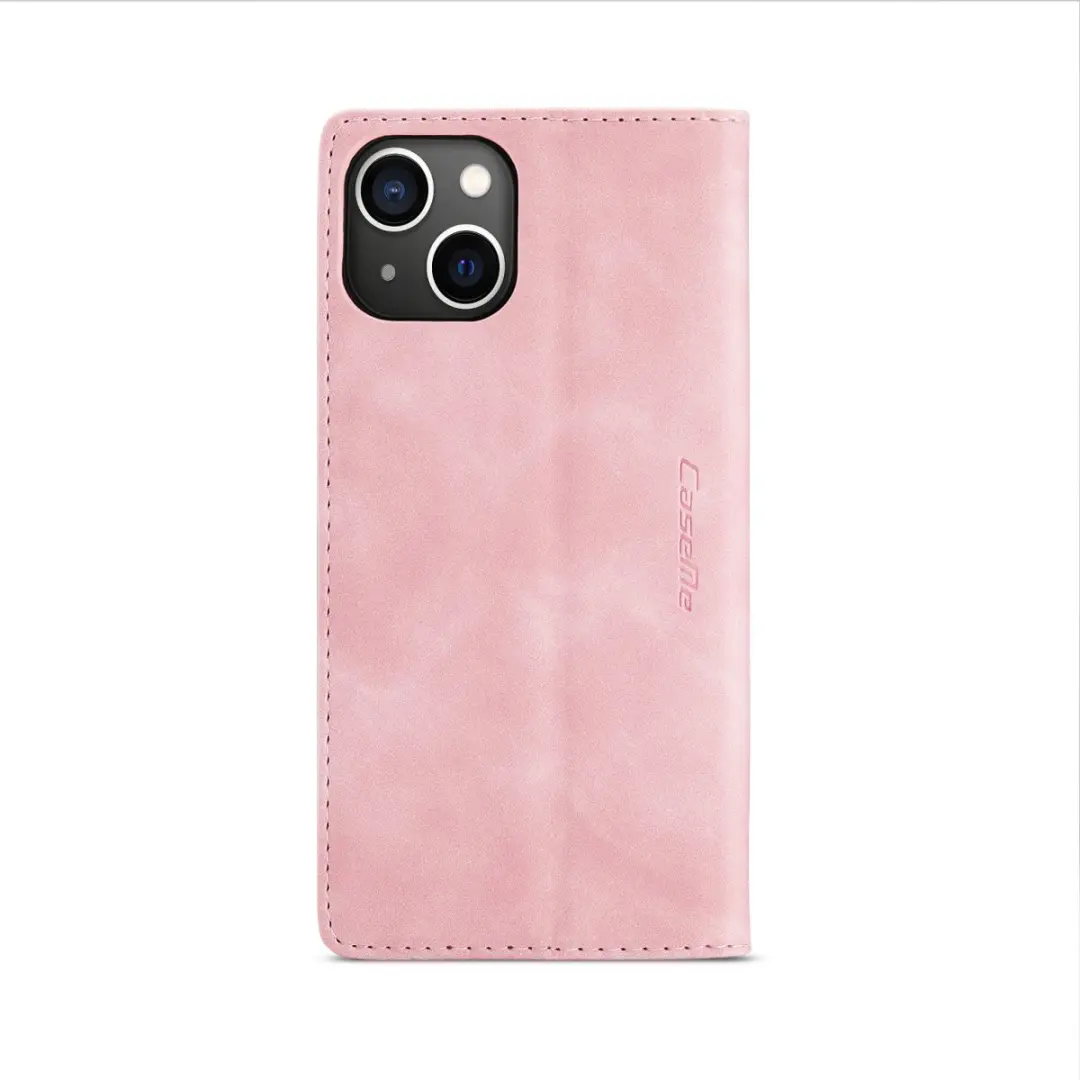 Caseme Retro Wallet Case CSM-39246 - iPhone 15 Plus - 2 Pasjes - Roze
