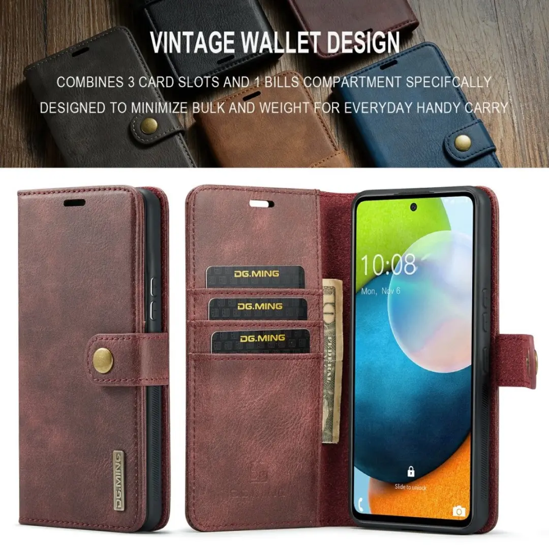 DG.MING Hoesje Samsung Galaxy A53 Book Case - Bordeaux