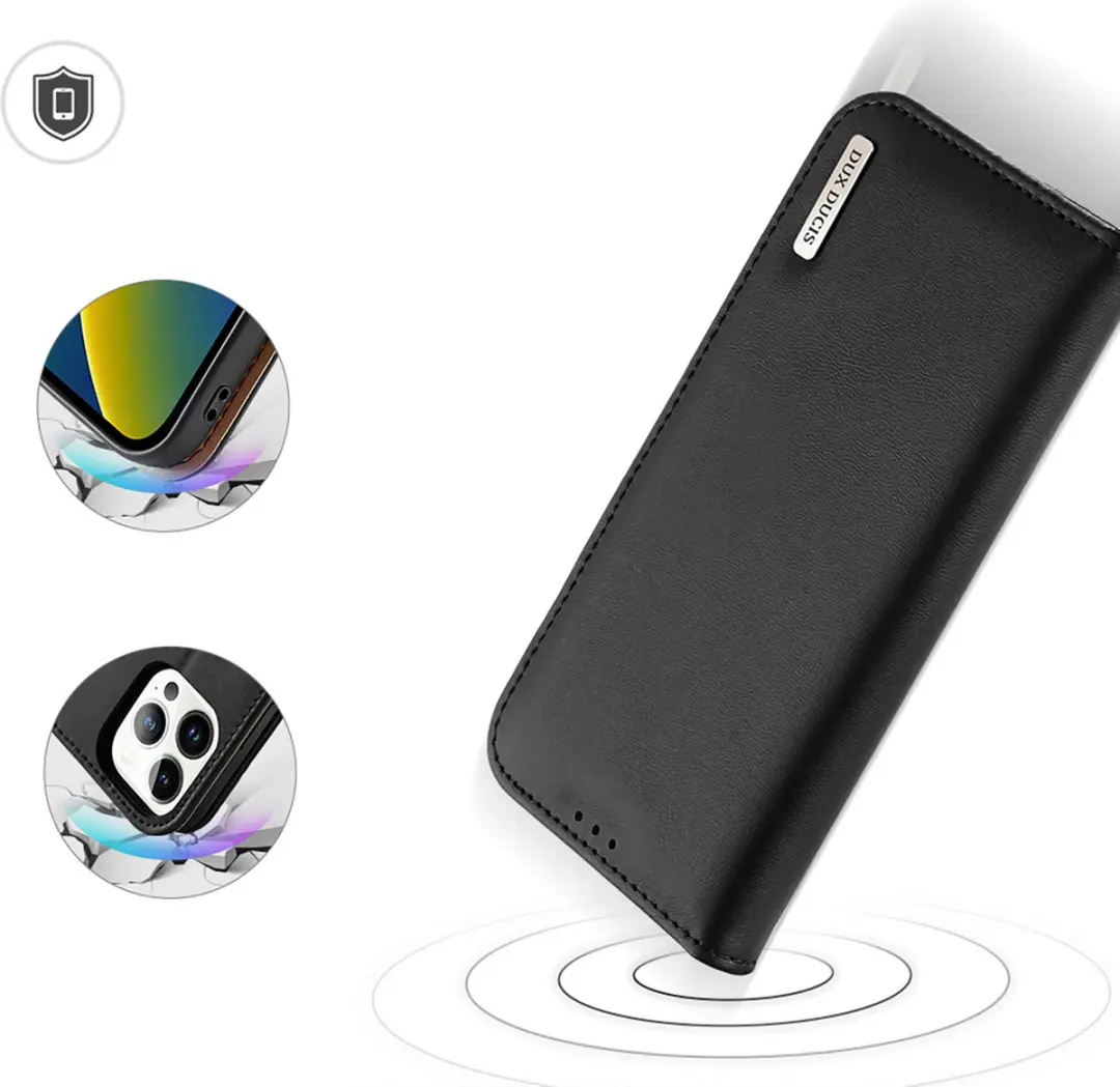 Dux Ducis Hivo Series iPhone 14 Pro Max Hoesje - 3 Pasjes - Zwart