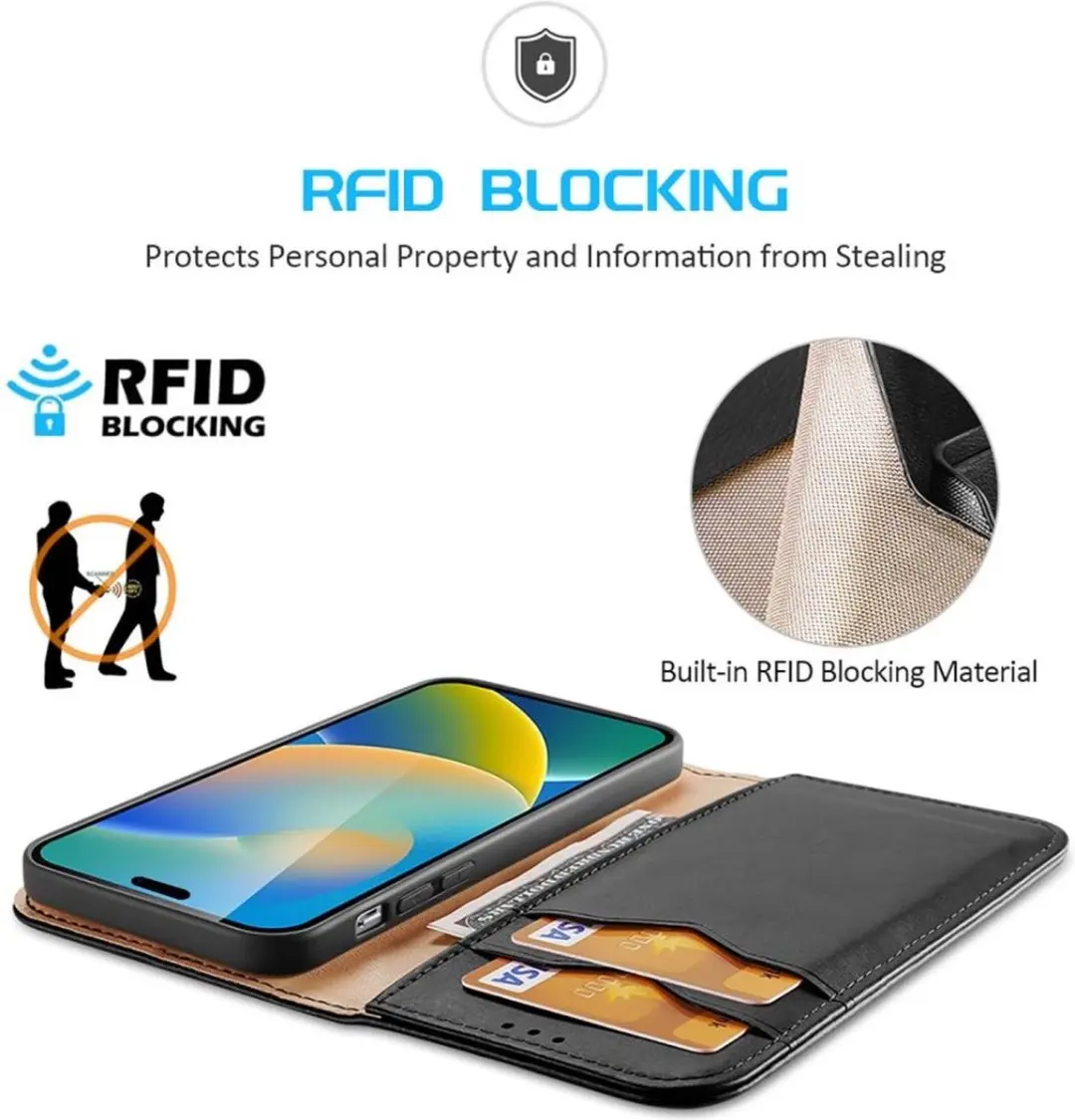 Dux Ducis Hivo Series iPhone 14 Pro Max Hoesje - 3 Pasjes - Zwart