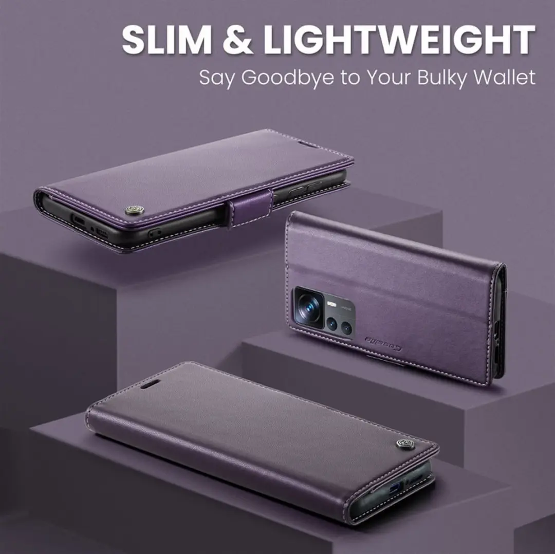 Caseme Wallet Case Xiaomi 12T/12T Pro - RFID & Magneetsluiting - Paars