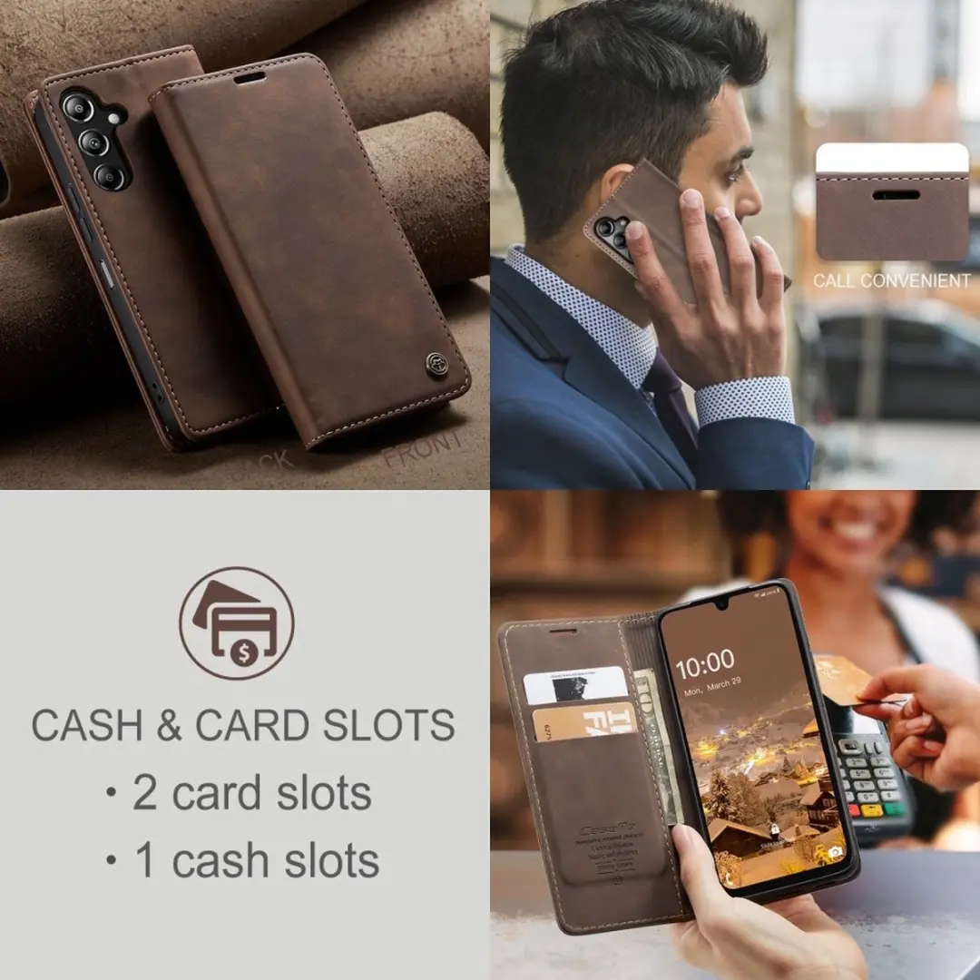 Caseme 013 Book Case Hoesje Samsung Galaxy A26 - Donkerbruin