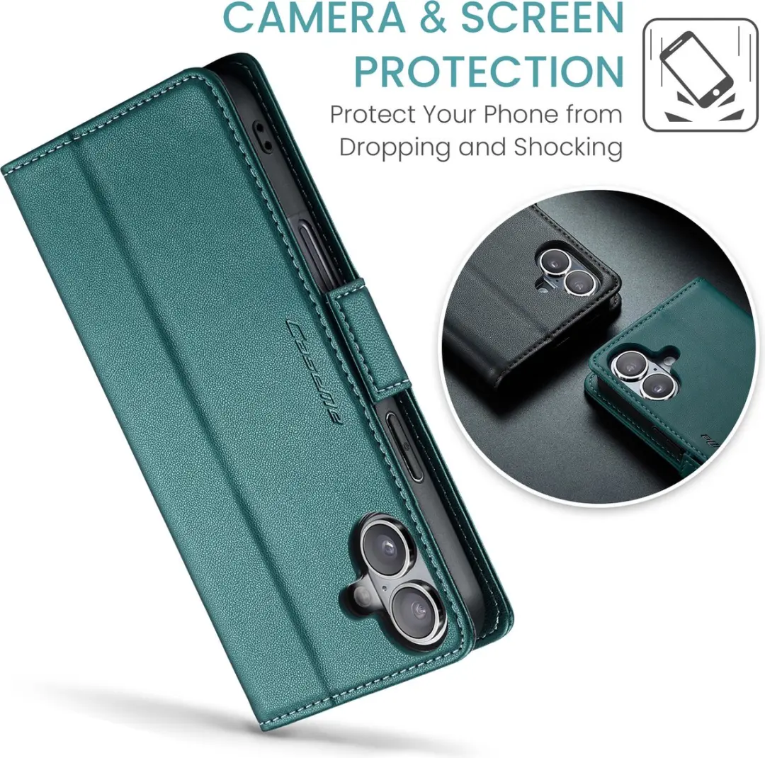 Caseme Wallet Case iPhone 16 Plus - Groen - RFID Bescherming