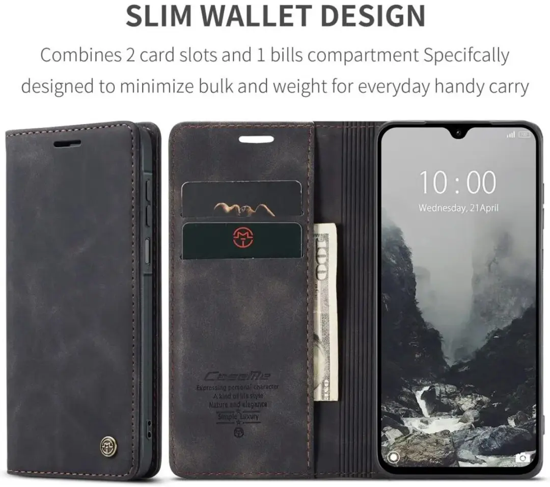 Caseme 013 Hoesje Samsung Galaxy A27 - Book Case Zwart - afbeelding 6 van 6