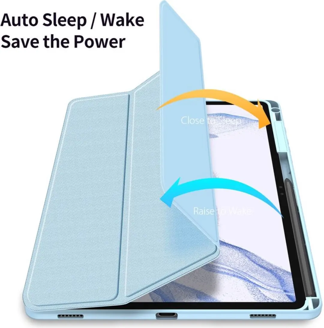 Dux Ducis Toby Series Tablethoes - Samsung Galaxy Tab S9 Plus Licht Blauw