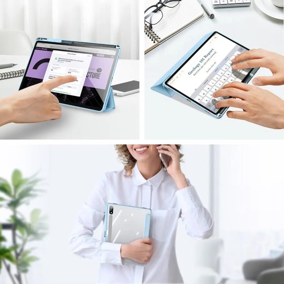 Dux Ducis Toby Series Tablethoes - Samsung Galaxy Tab S9 Plus Licht Blauw