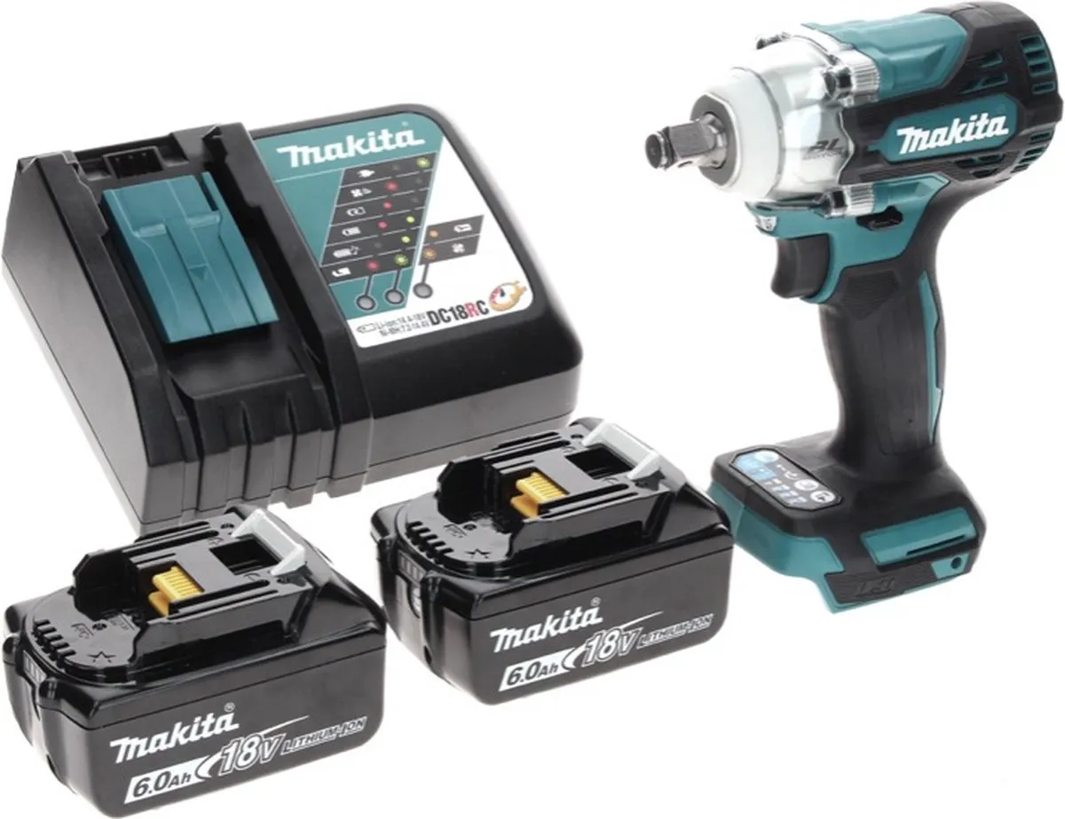 Makita DTW 300 RG Accu-slagmoersleutel 18V 330Nm - 2x 6,0Ah + oplader