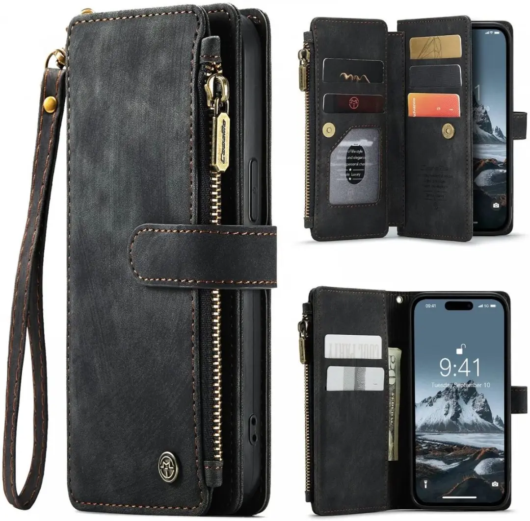 CaseMe C30 Hoesje iPhone 15 Pro - Zwart